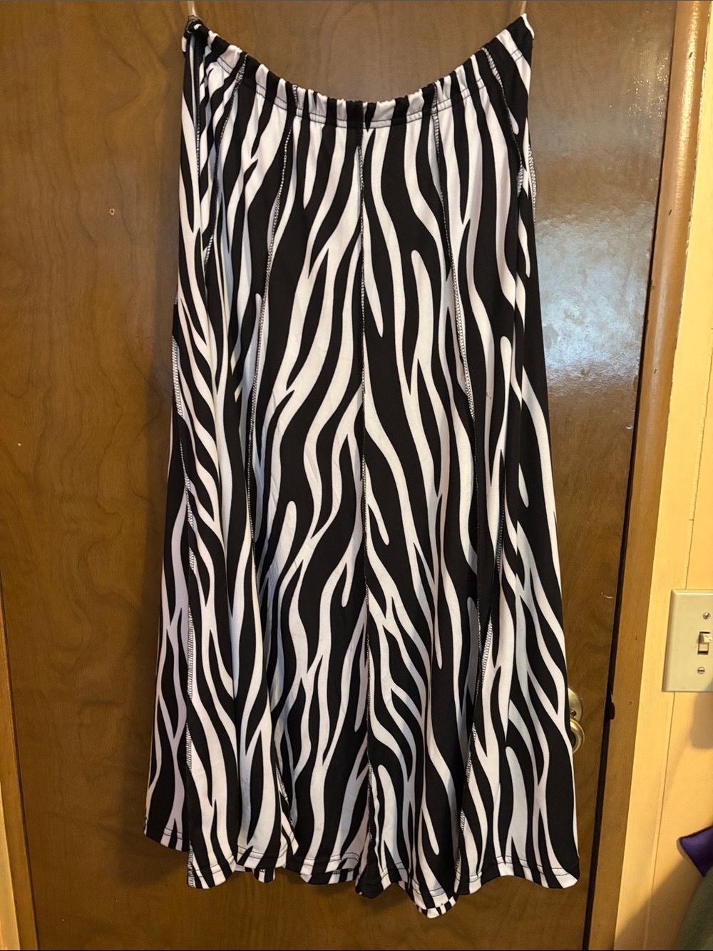 Zebra-Print Circle Skirt in Black & White